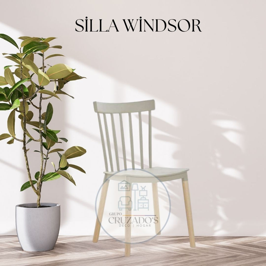 Mesa circular Negra 120 cm  + sillas windsor