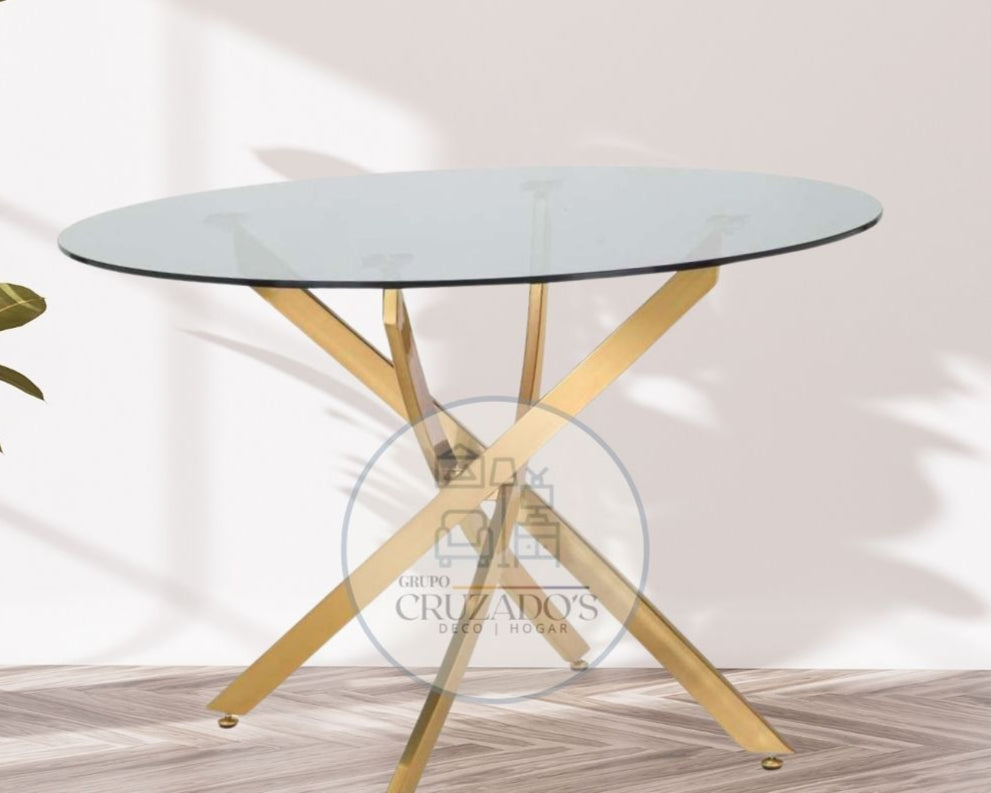 MESA DUBAI GOLD 120 CM