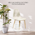 SILLAS SCOOP ECO CUERO PATAS DORADAS
