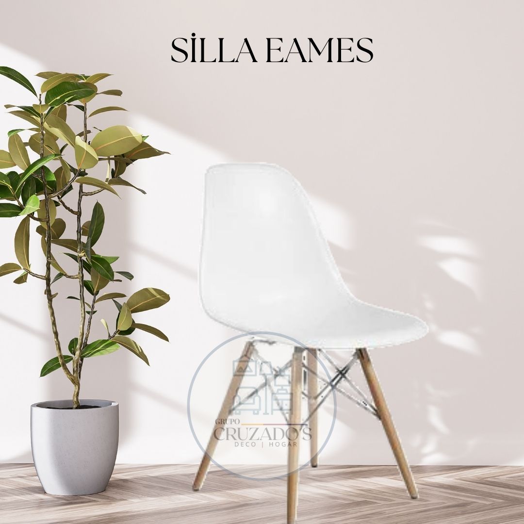 Mesa circular 100 cm + 4 sillas Eames