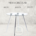 MESA DE COMEDOR 120CM PLATEADO
