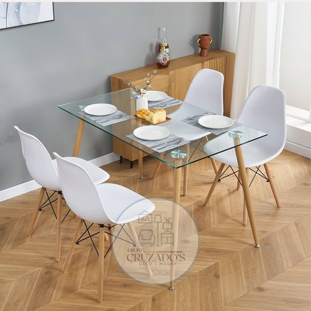 JUEGO COMEDOR 120x80 + SILLAS EAMES