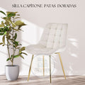Silla Capitoné  Patas Dorada