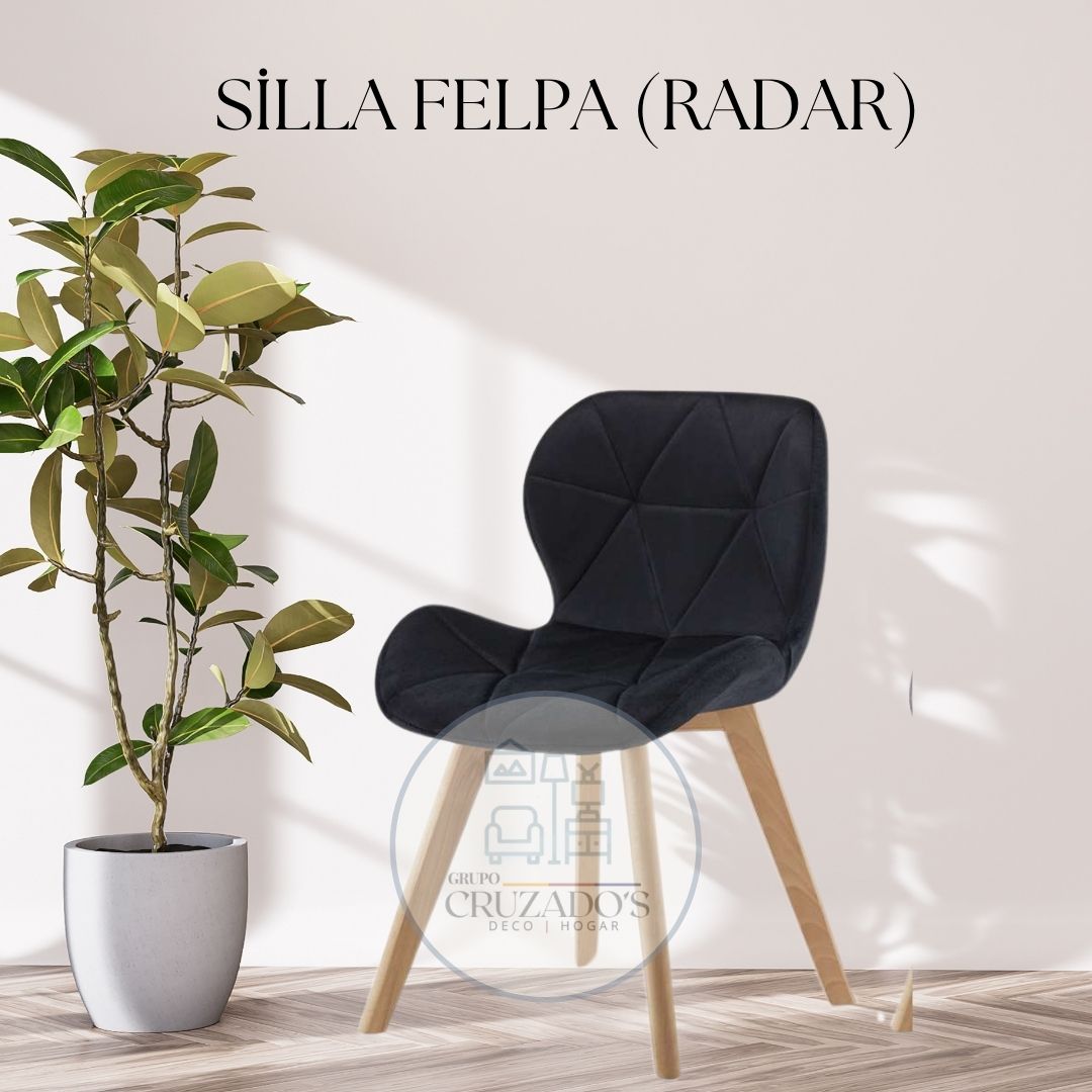 Comedor circular 100cm + 4 Silla sillas fiori felpa