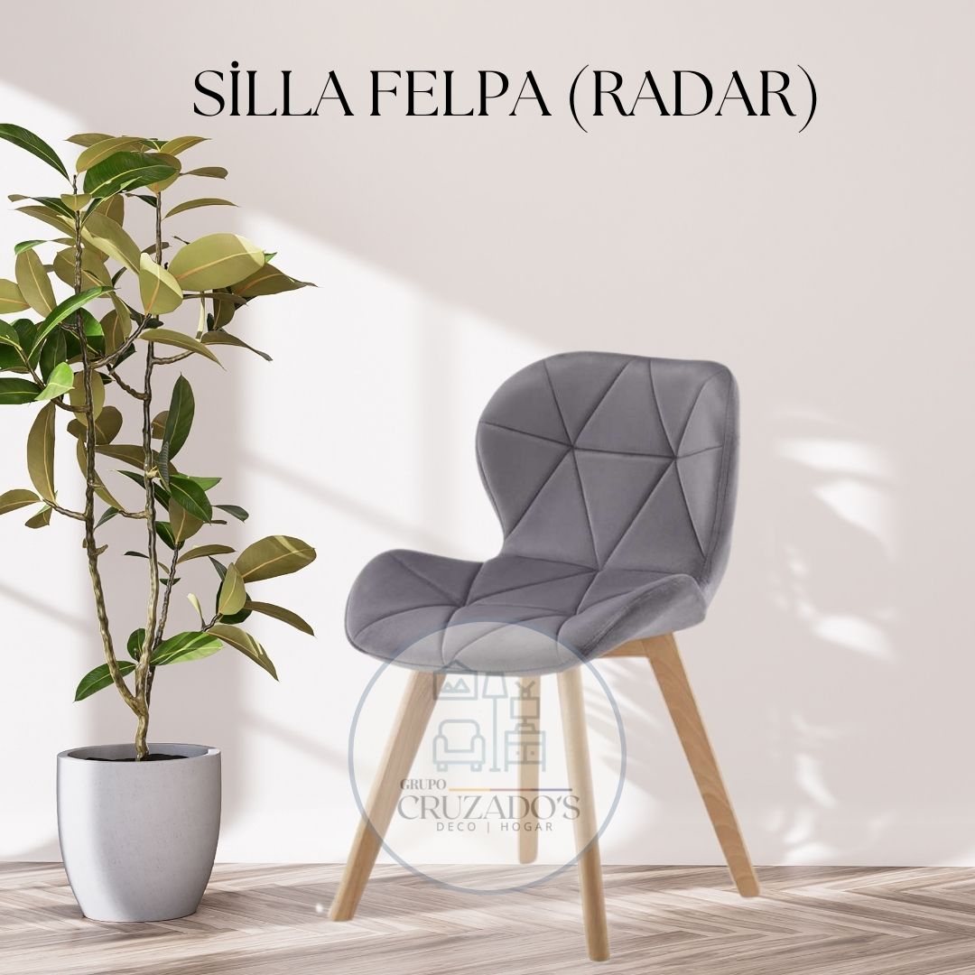 Comedor circular 100cm + 4 Silla sillas fiori felpa