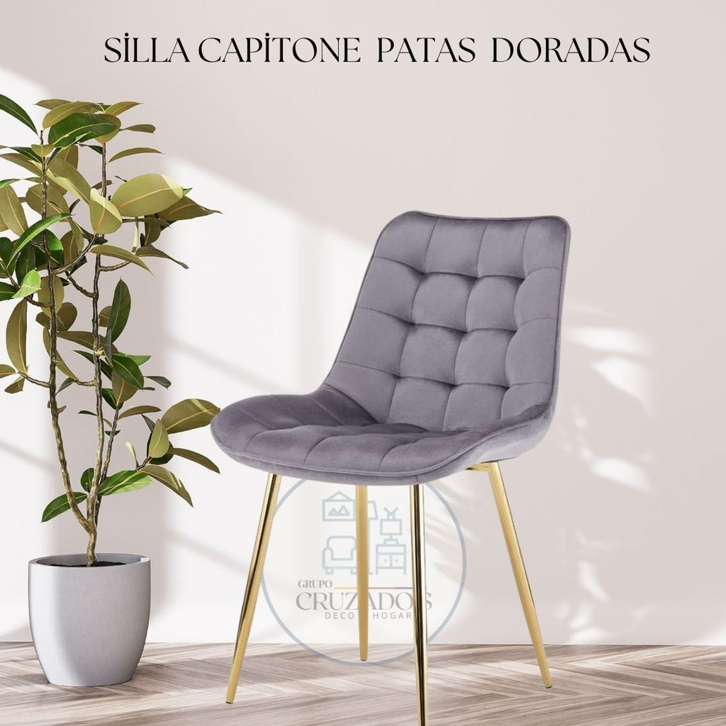 COMEDOR MESA DUBAI 120CM+ 4 SILLAS CAPITONÉ