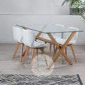 JUEGO COMEDOR 140X90 + SILLAS FIORI ECOCUERO