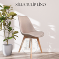 Comedor circular 120cm + Silla Tulip Lino