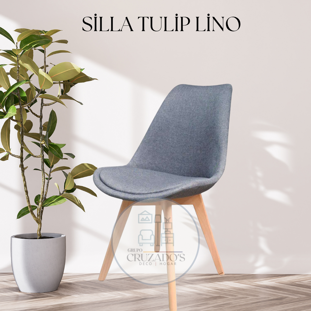 Comedor circular 120cm + Silla Tulip Lino