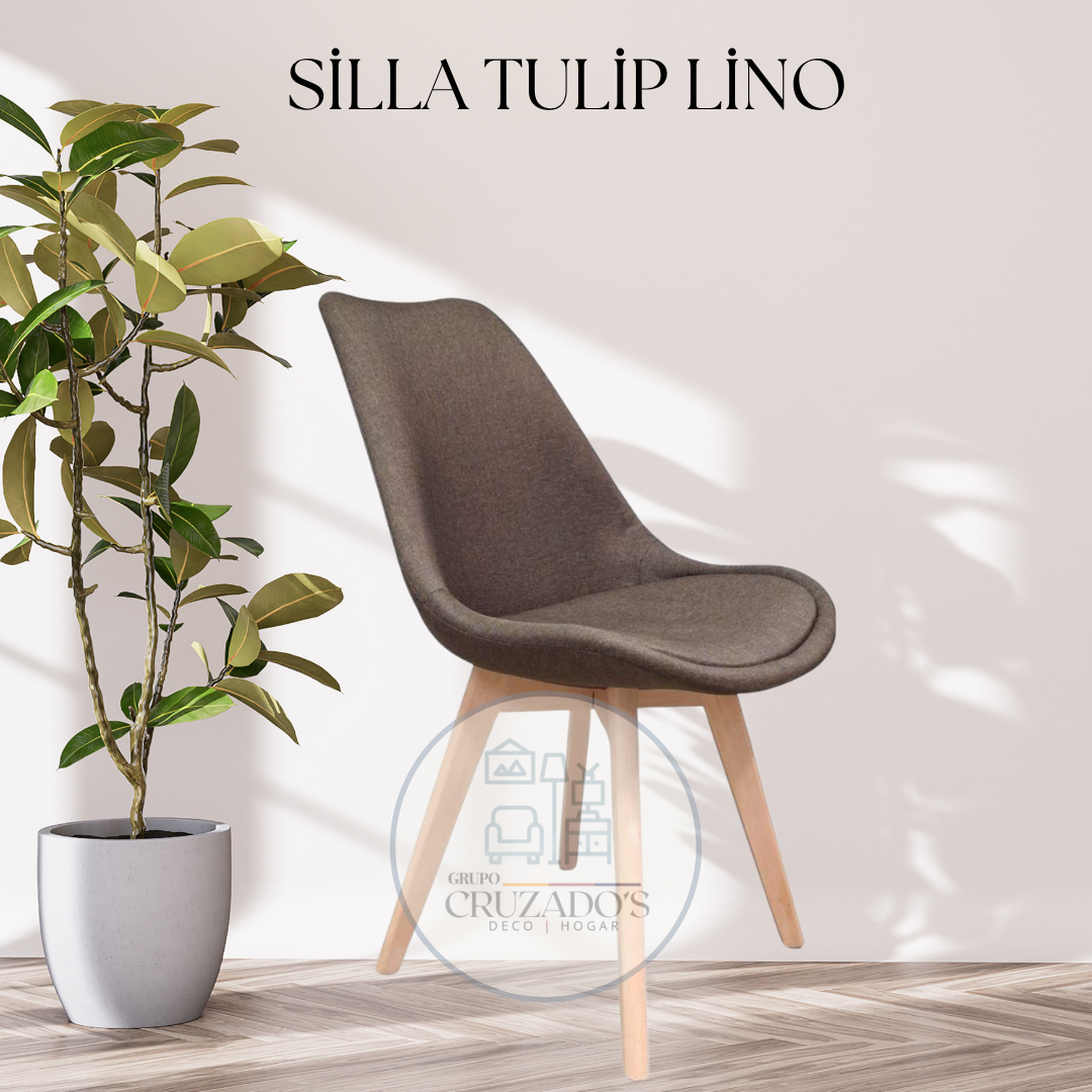 Comedor circular 120cm + Silla Tulip Lino