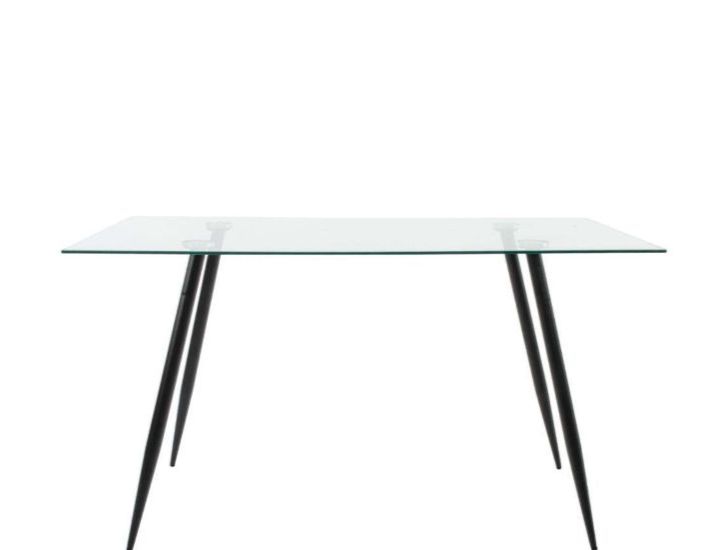 Mesa Rectangular vidrio 130x80 PATAS NEGRAS