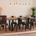 COMEDOR INDUSTRIAL 140x90 cm + SILLAS SOLIX