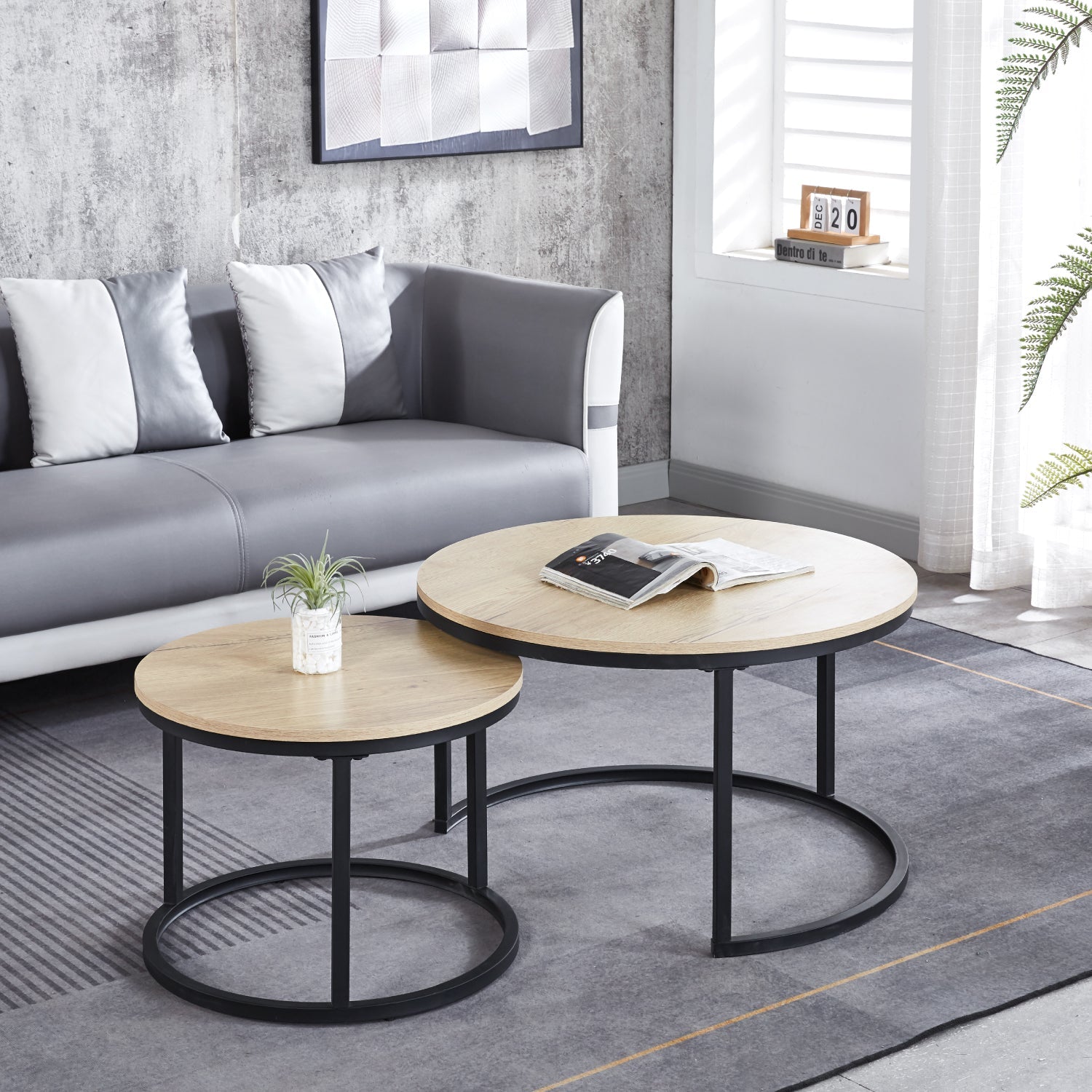 Pack Mesas de Centro MDF modelo  Madera Clara
