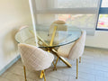 Comedor circular 100 cm + SILLAS LUXURY GOLD