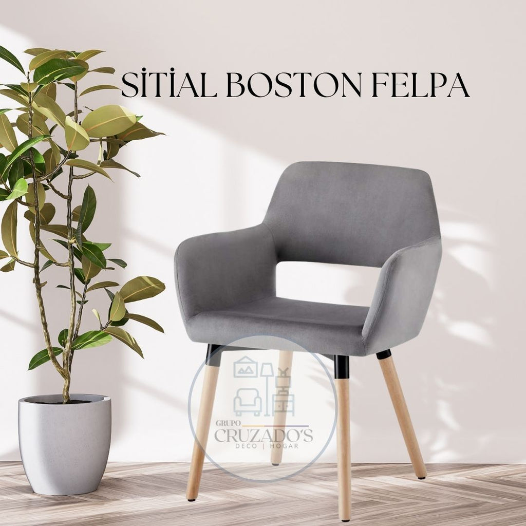DINING ROOM ROUND TABLE 100 cm + BOSTON FELT ARMCHAIRS