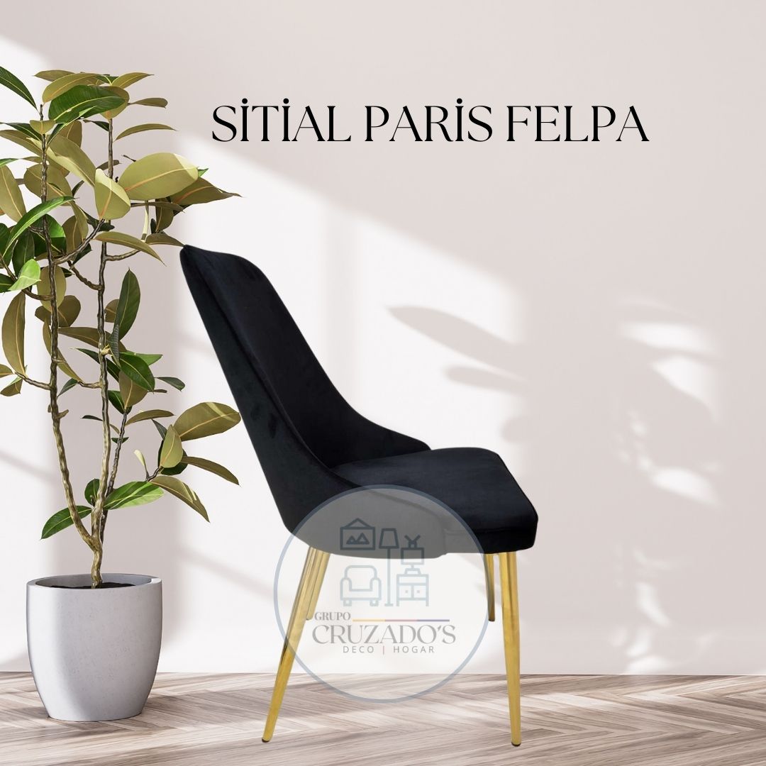 COMEDOR MESA CIRCULAR DORADO  120 cm+ 4 SILLAS ELEGANTE FELPA