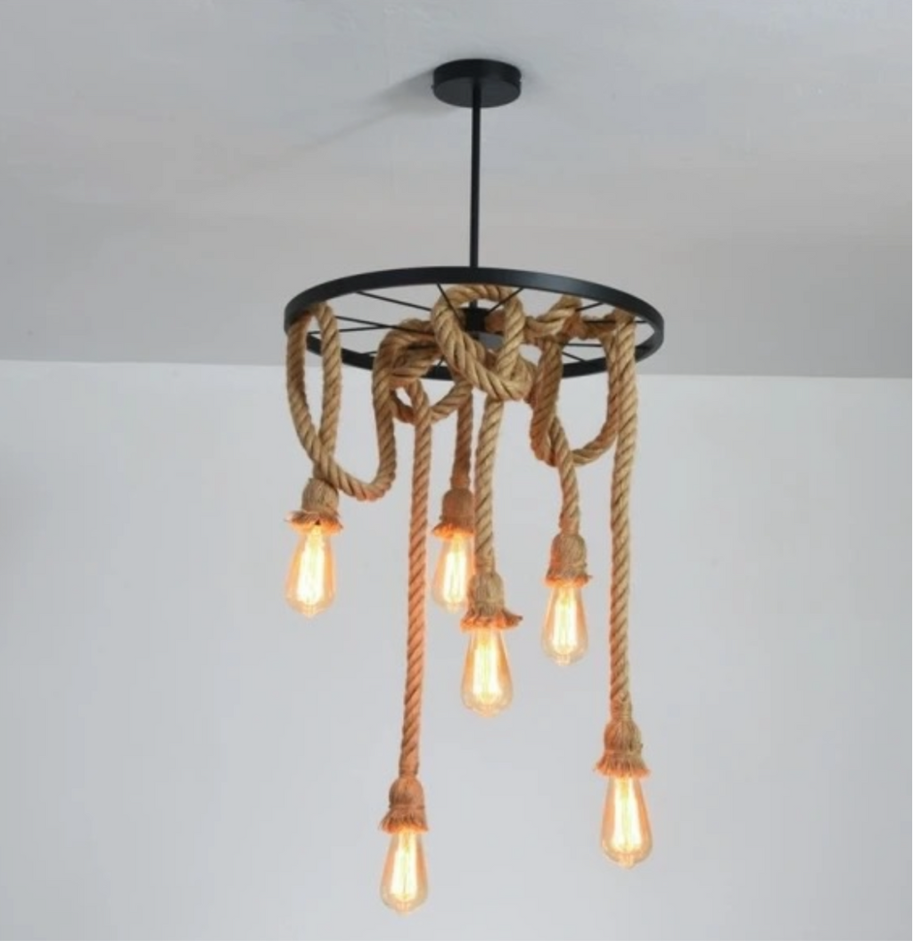 LÁMPARA CUERDA RUEDA 6 LUCES