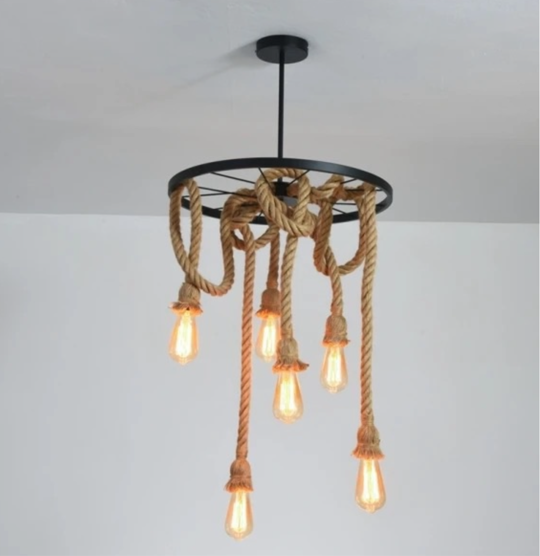 LÁMPARA CUERDA RUEDA 6 LUCES