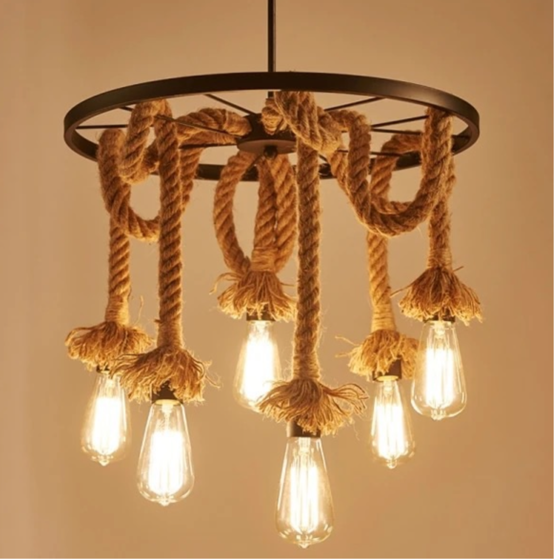 LÁMPARA CUERDA RUEDA 6 LUCES