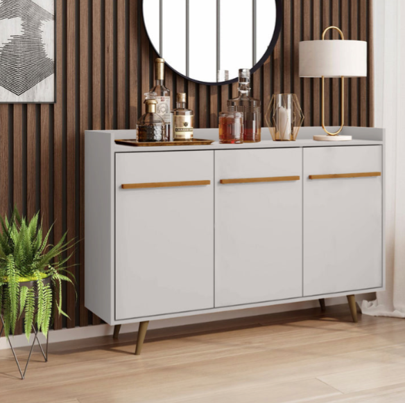 White Winter Quartz Buffet Sideboard Bar