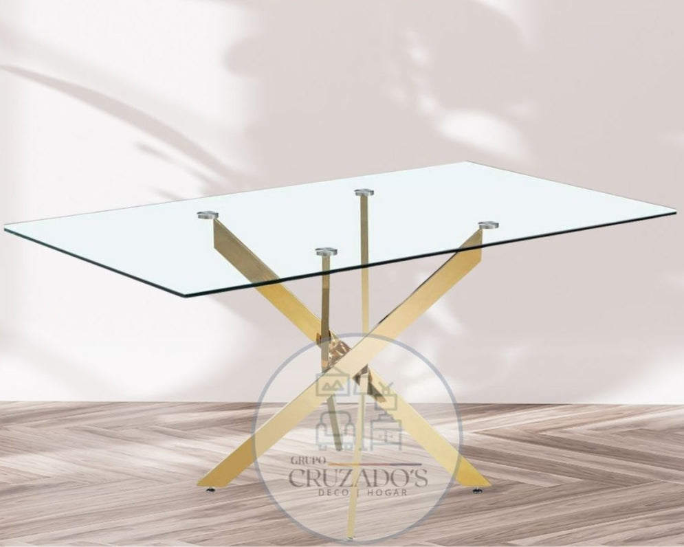 MESA DUBAI GOLD 140X80 CM