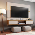 Panel Rack Tv 65" Ambar Blanco invierno Canela