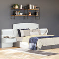 Respaldo de Cama con Veladores y Luz Led Antonella Blanco