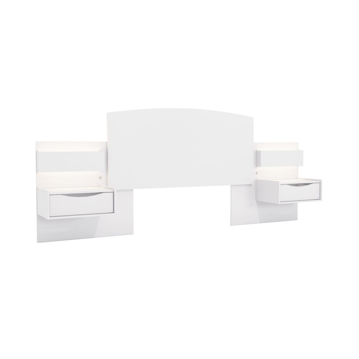 Respaldo de Cama con Veladores y Luz Led Antonella Blanco