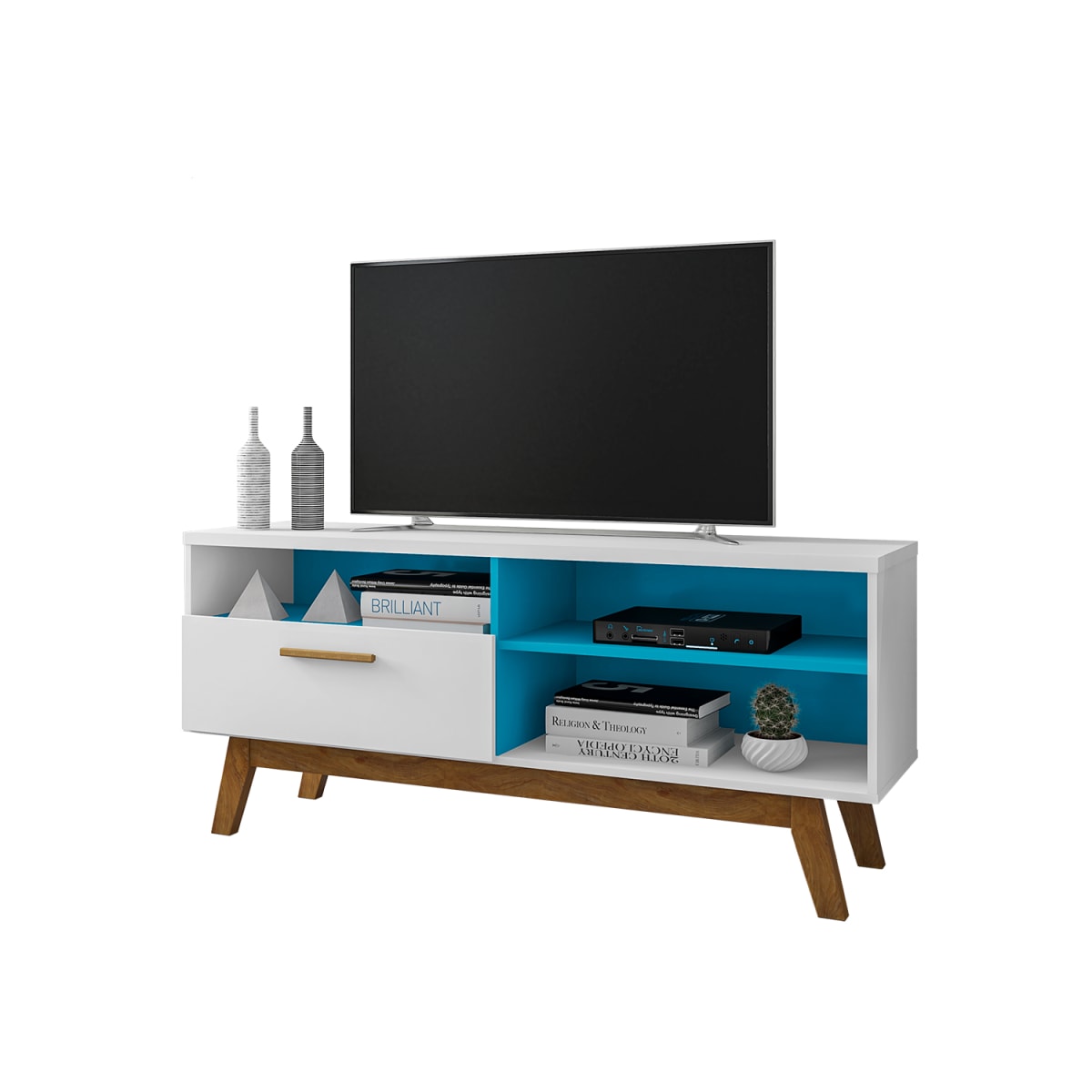 Mueble de TV de 55" Paladio Blanco Azul
