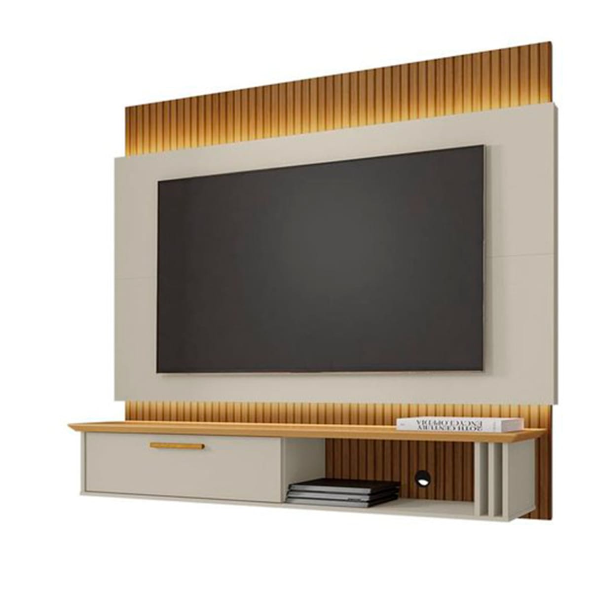 Panel Rack TV de 65" París Blanco Invierno con Luces Led