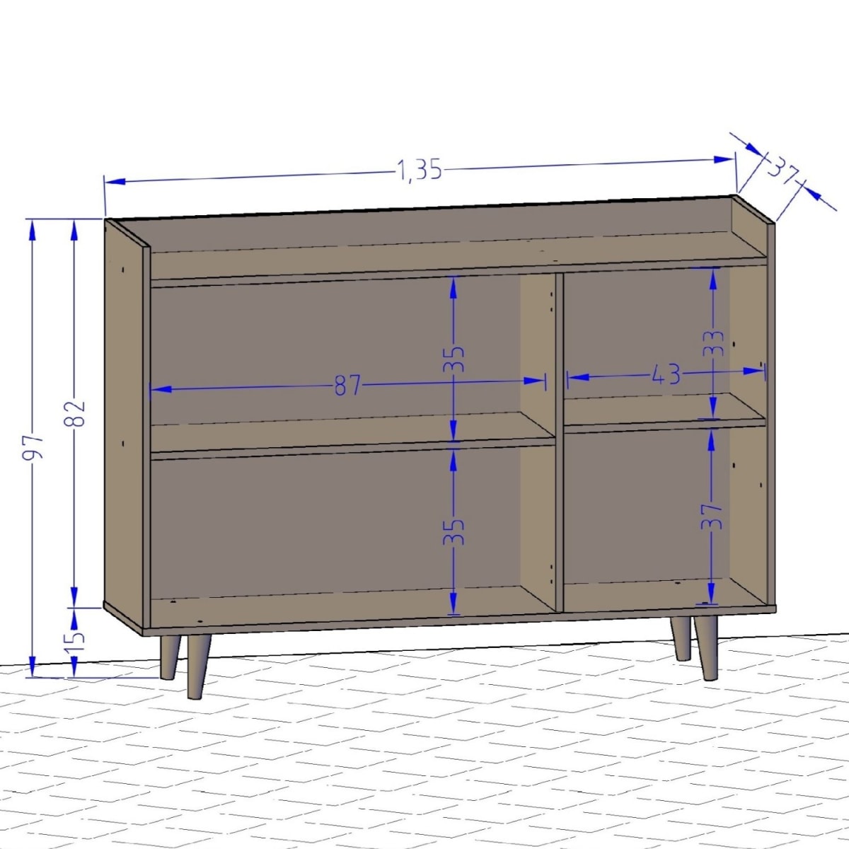 White Winter Quartz Buffet Sideboard Bar