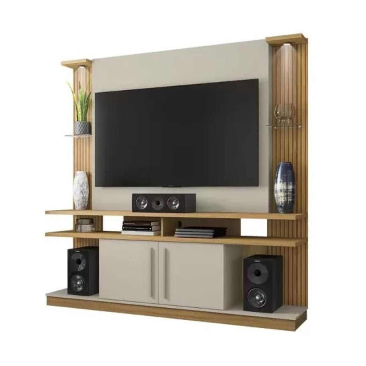 Mueble para TV de 55" York Canela Blanco Invierno con LED Táctil