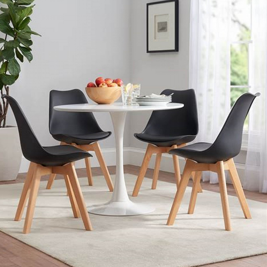 Dining set: Circular Tulip table 80cm plus 4 Tulip chairs