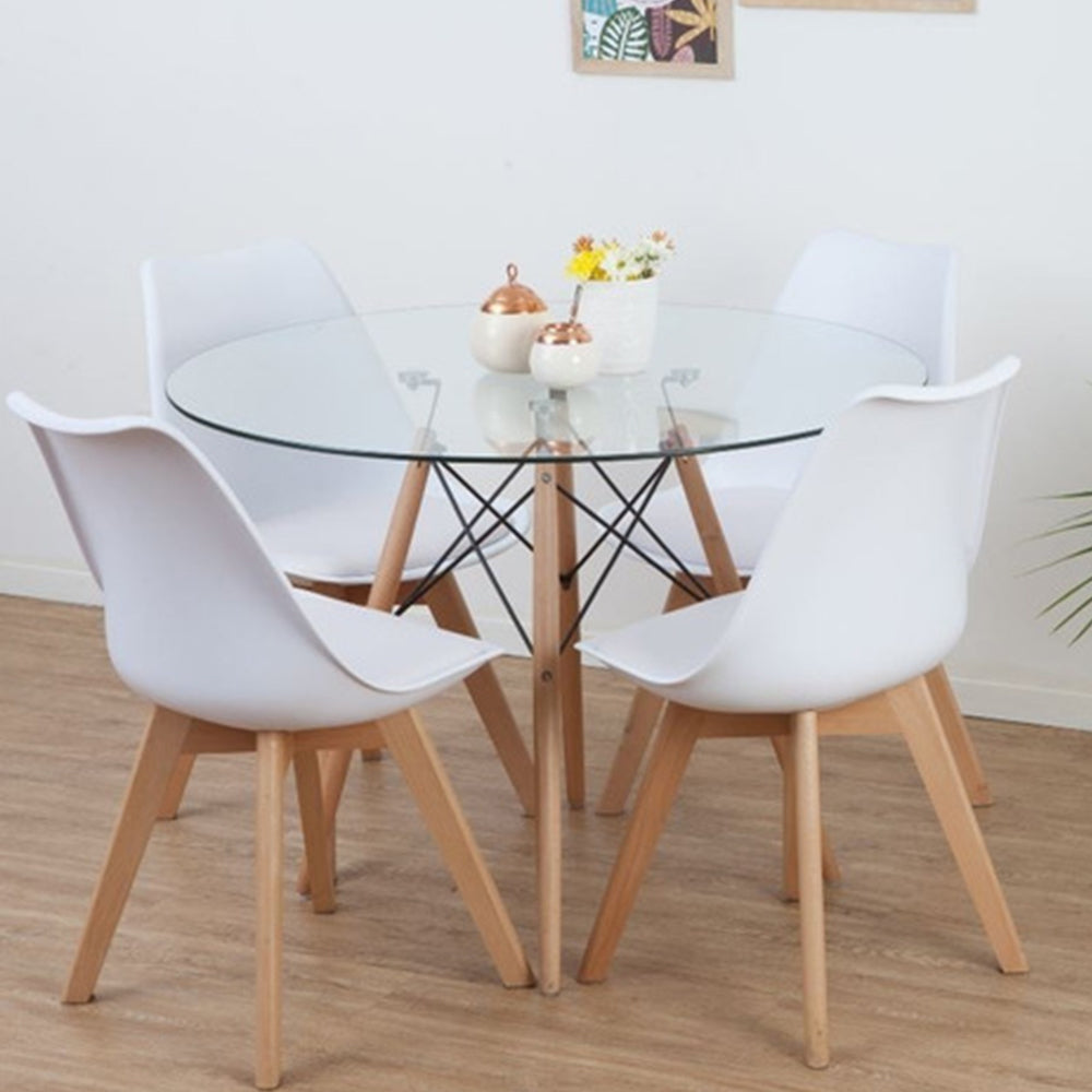 Mesa Eames de Vidrio 80cm