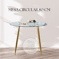 MESA DE COMEDOR 120CM DORADO