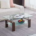 Mesa de Centro Rectangular de Vidrio café oscuro