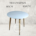 Mesa  circular Mármol Blanca