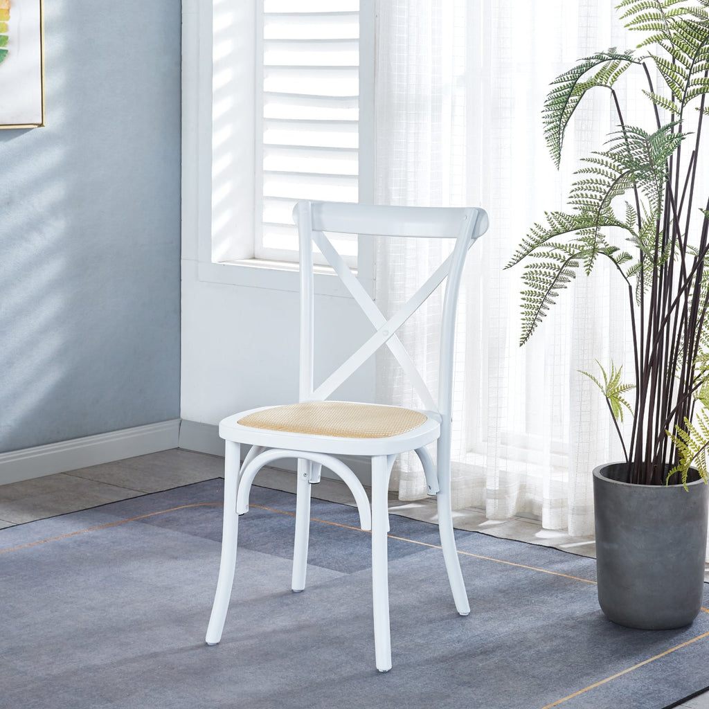 Silla Crossback Madera y Rattan - Natural